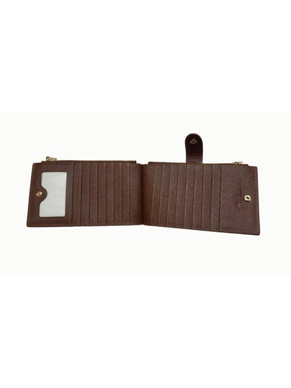Travelambo Women’s RFID Wallet Brown Double Zip Bifold 15 Card Slots ID Window - Picture 3 of 7
